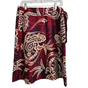 Talbots Paisley Silk Wrap Skirt